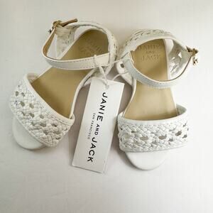 Janie And Jack‎ Woven Sandals SIZE 6T White Toddler Girls